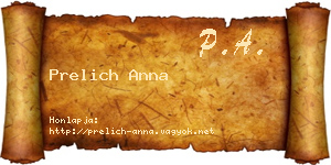 Prelich Anna névjegykártya